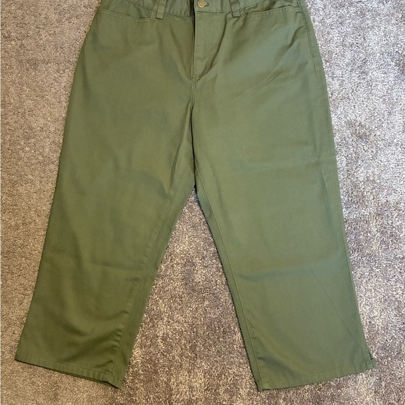 Lauren Ralph Lauren Classic Mid Calf Capri Pants Women’s Sz 10 Olive Green - Picture 2 of 15